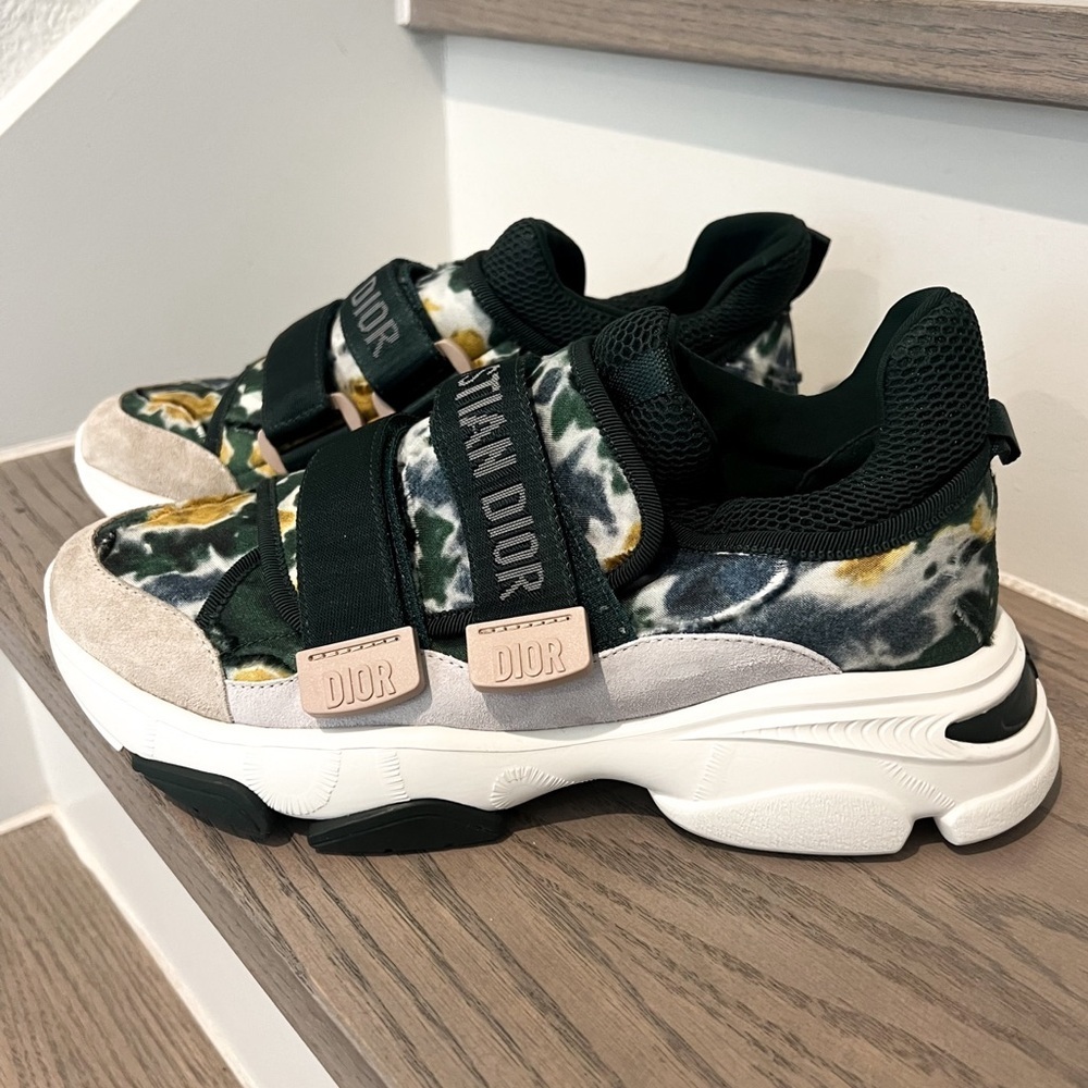 NWOB Christian Dior D-wander Cypress Green Camouflage & Tie Dye Sneakers